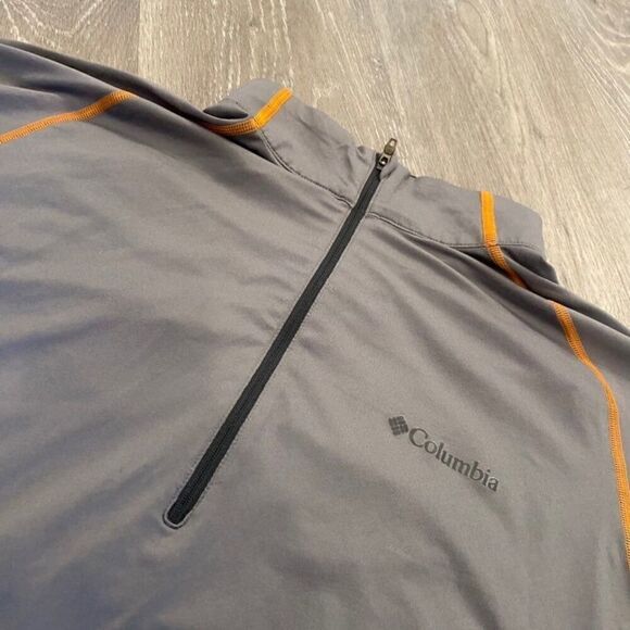 Columbia Grey‎ Athletic Workout Quarterzip Men Large Jacket Bin I-33 - Picture 2 of 4